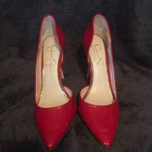 Jessica Simpson red high heels